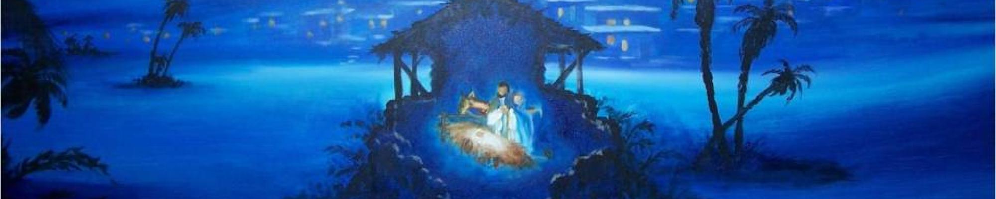 nativity in blue